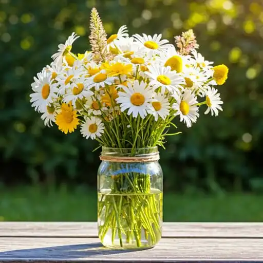 White and yellow flowers