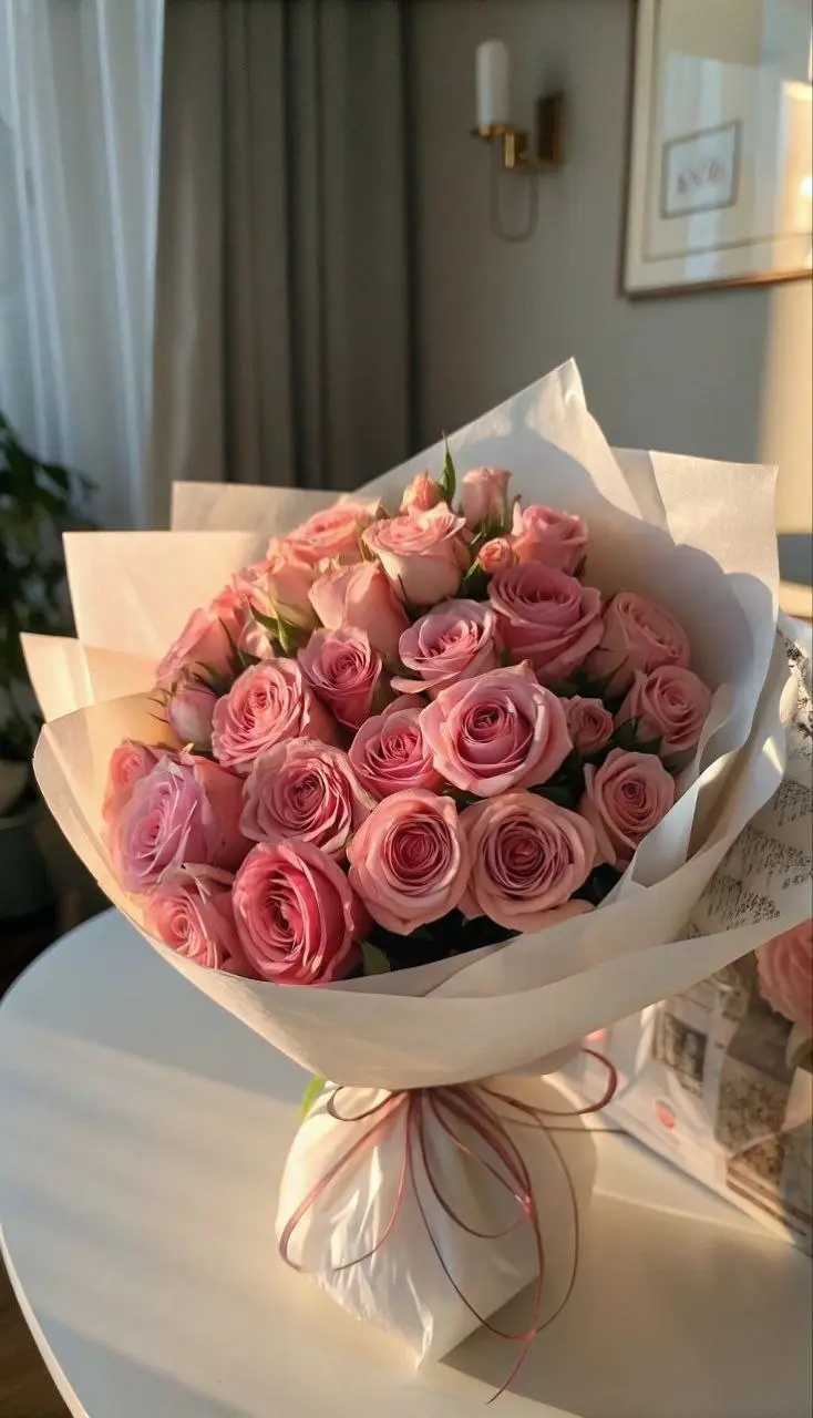 Classic Pink Rose Bouquet